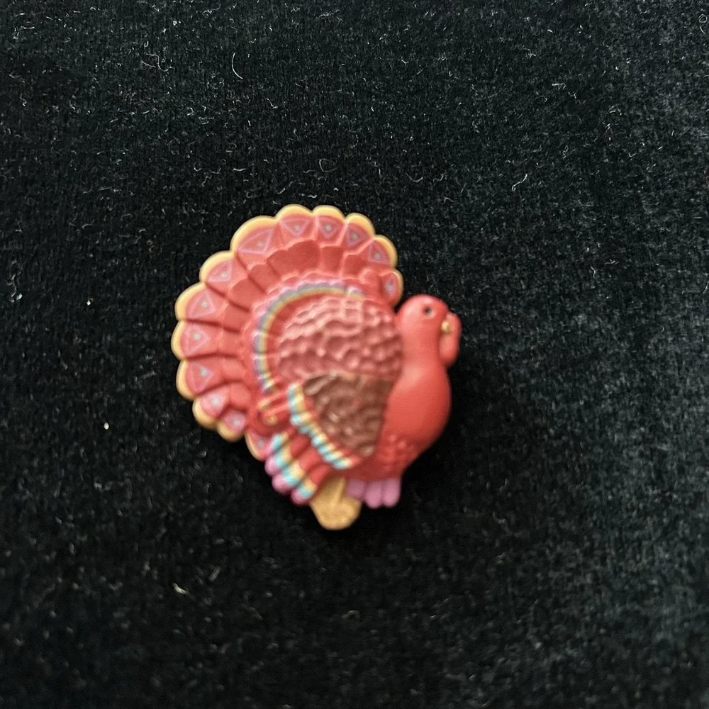 Vintage Hallmark Cards Thanksgiving Turkey Brooch Pin 1980s 1990s